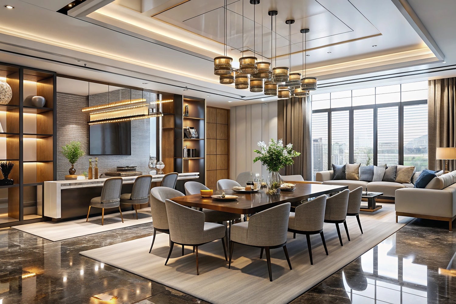 Luxury dining room interior design
