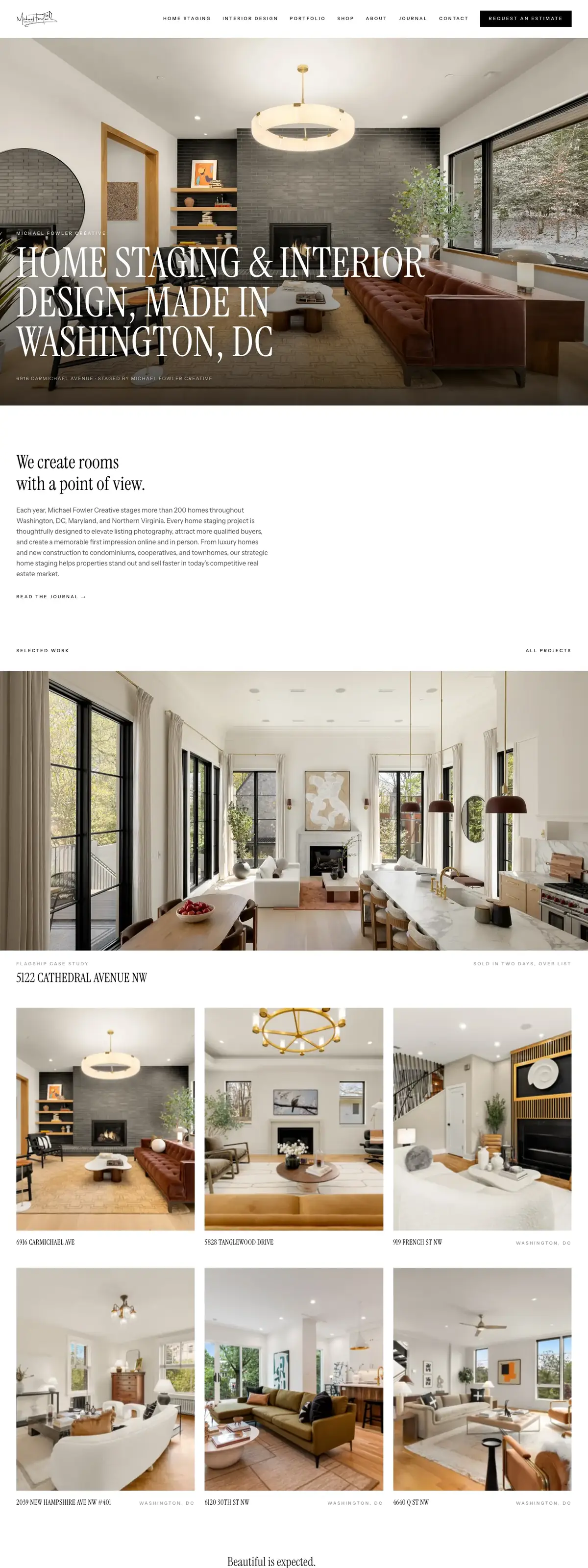 Michael Fowler Creative website, home page